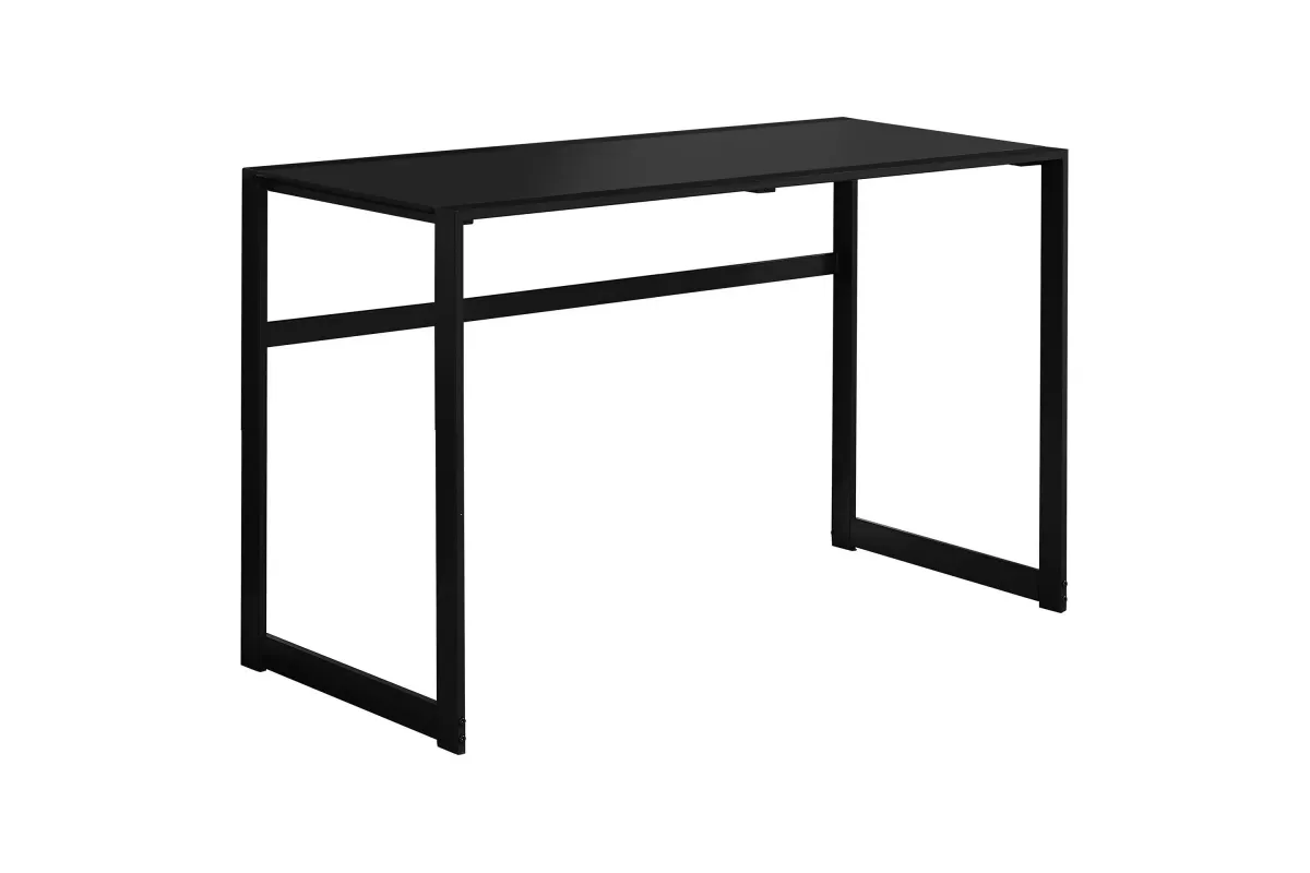 Redfern 48" Black Computer Desk with Tempered Glass Top