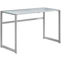 Redfern 48" Silver Computer Desk with Tempered Glass Top