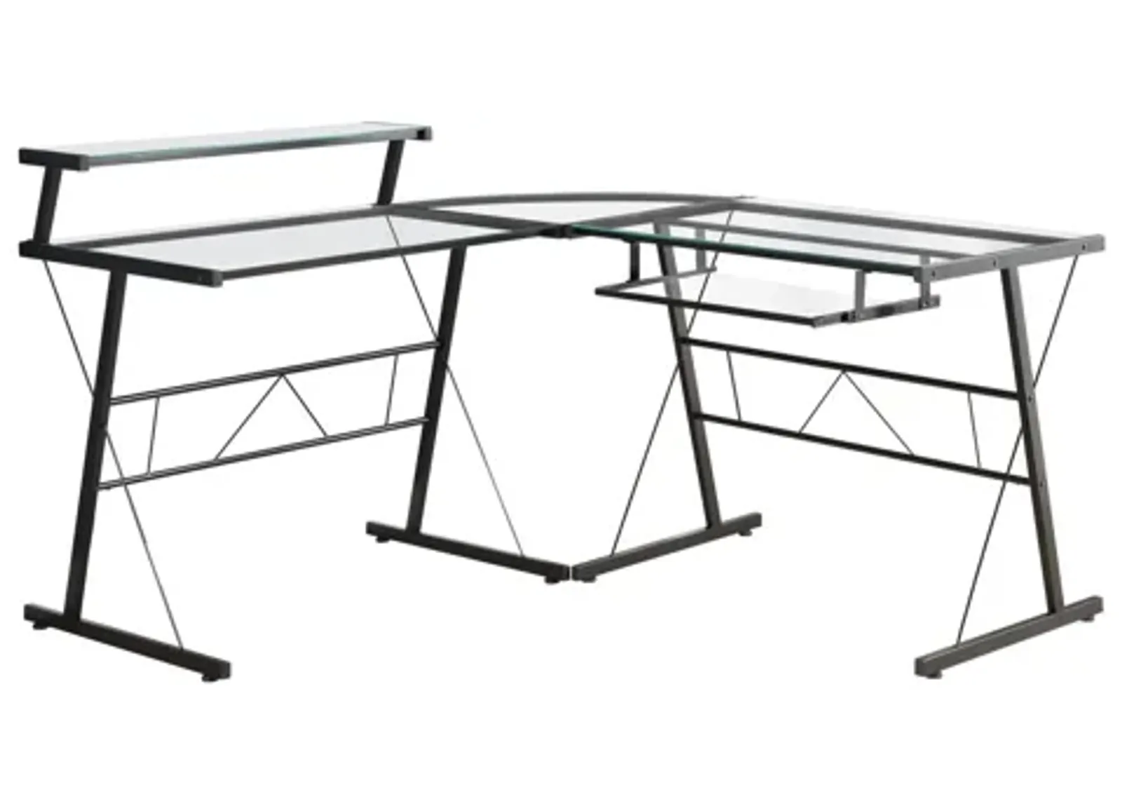 Gia Black L-Shaped Computer Desk