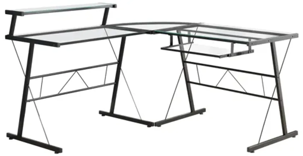 Gia Black L-Shaped Computer Desk