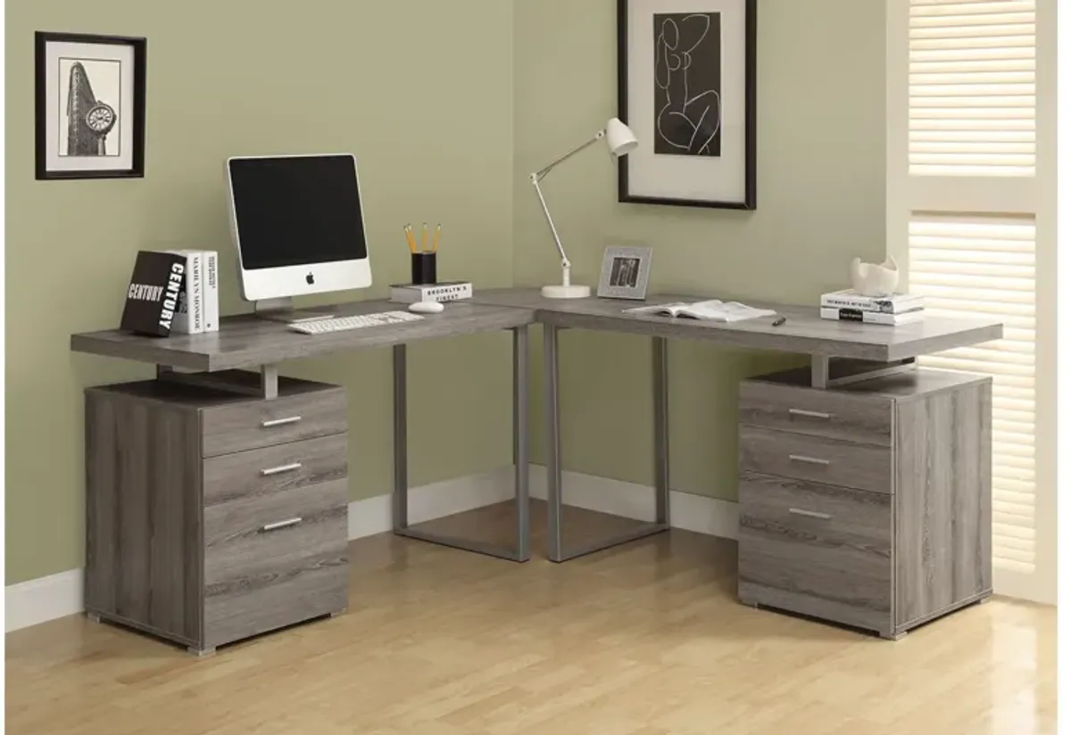 Computer Desk - 48"L / Dark Taupe Left Or Right Facing