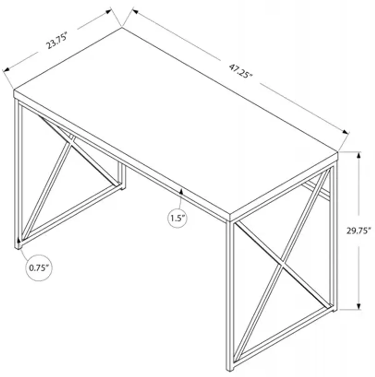 Ilene 48" Taupe Computer Desk