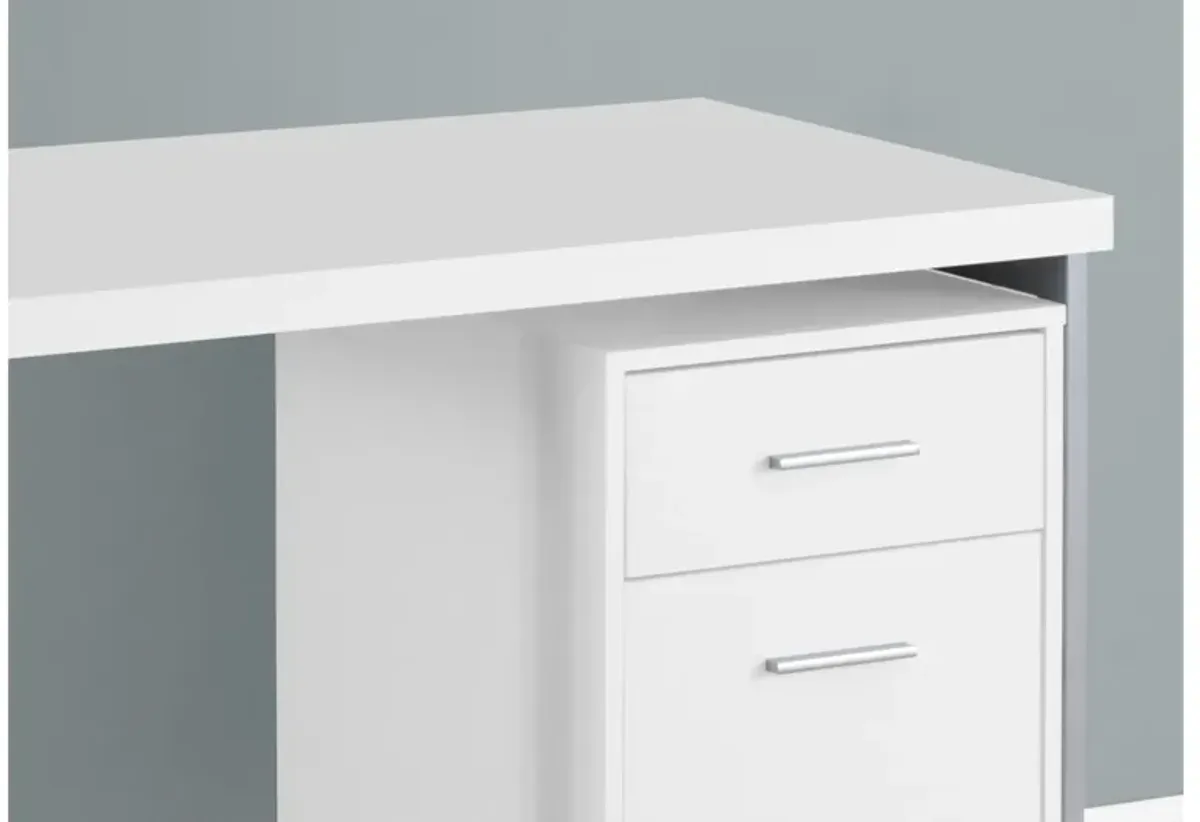 White & Silver Computer Desk