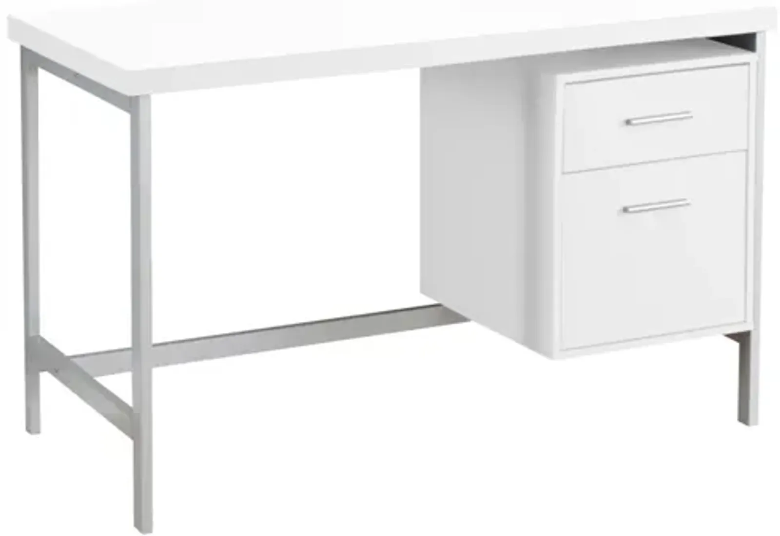 White & Silver Computer Desk