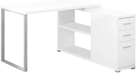 Defer L-Shaped White Computer Desk