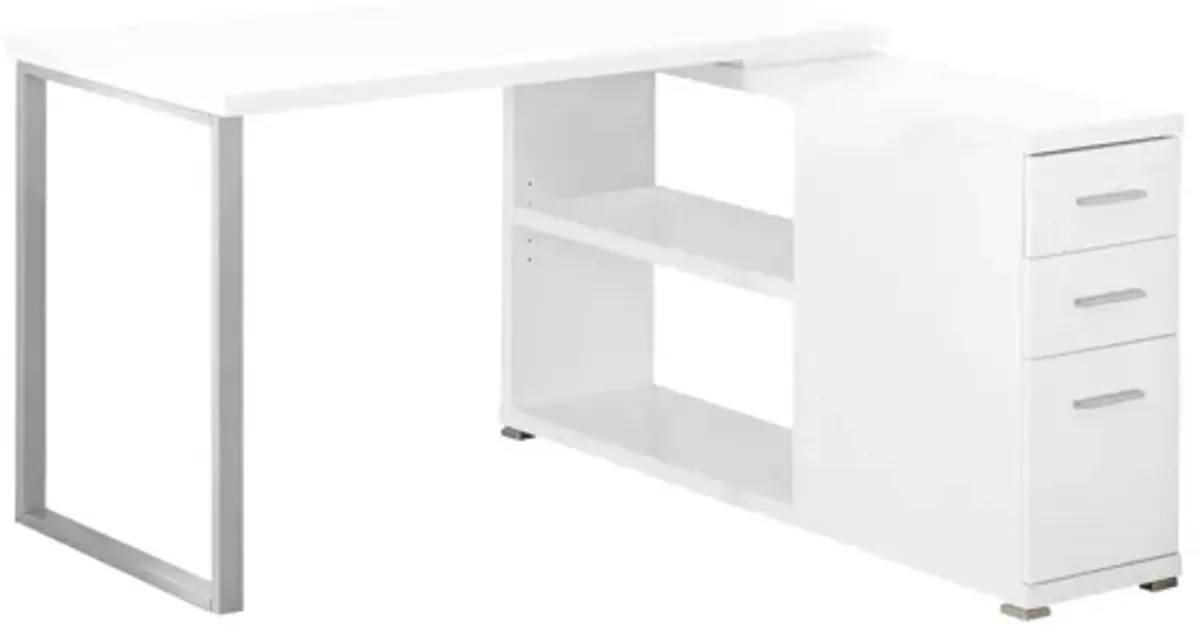 Defer L-Shaped White Computer Desk