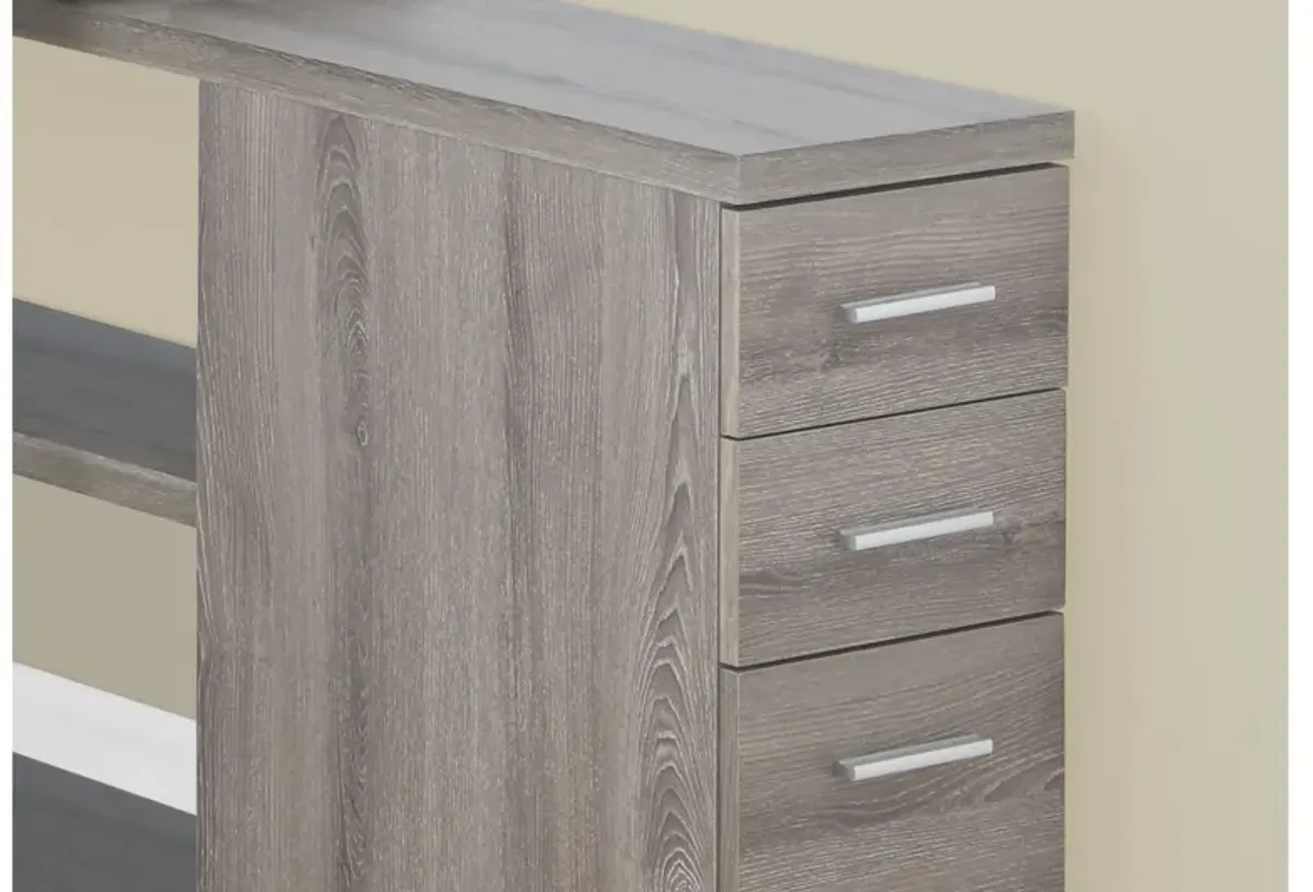 Dark Taupe Corner Office Desk