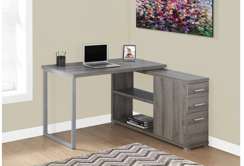 Dark Taupe Corner Office Desk