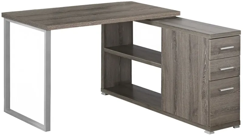 Dark Taupe Corner Office Desk