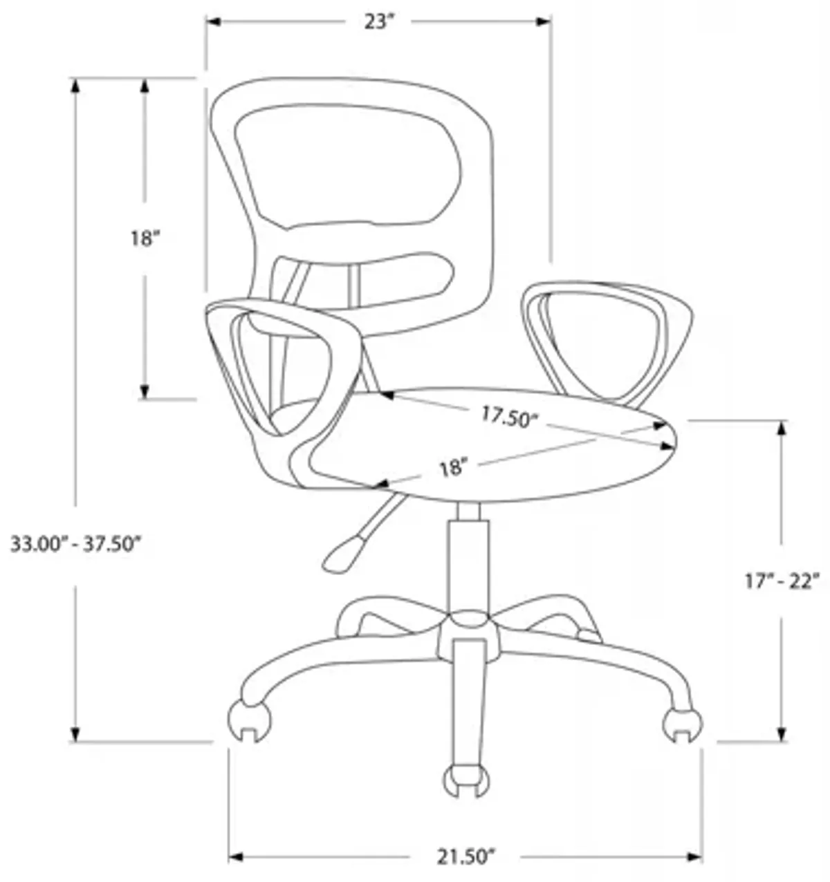 Office Chair - Black Mesh Juvenile / Multi-Position