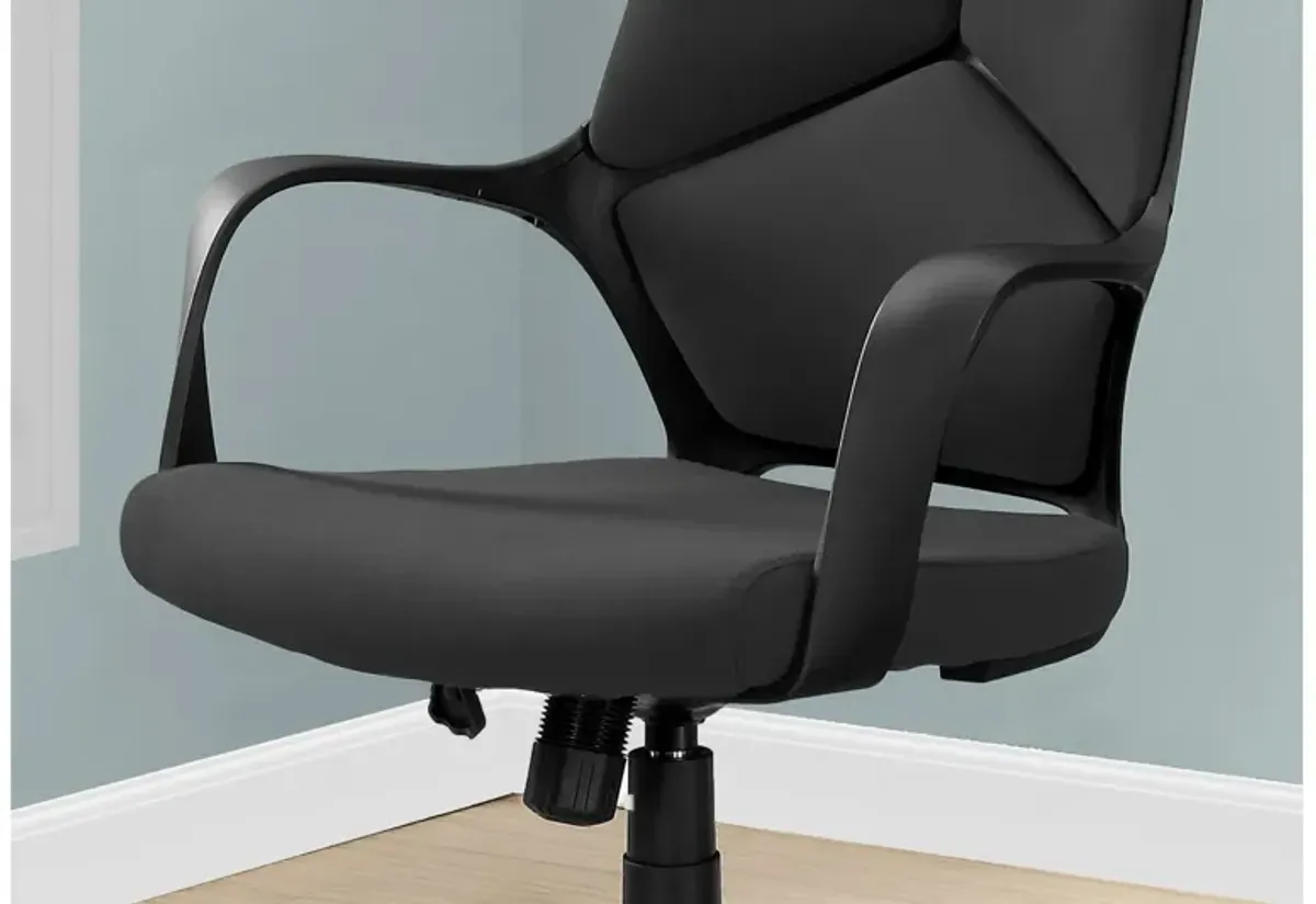 Office Chair - Black / Black Fabric / High Back Executive