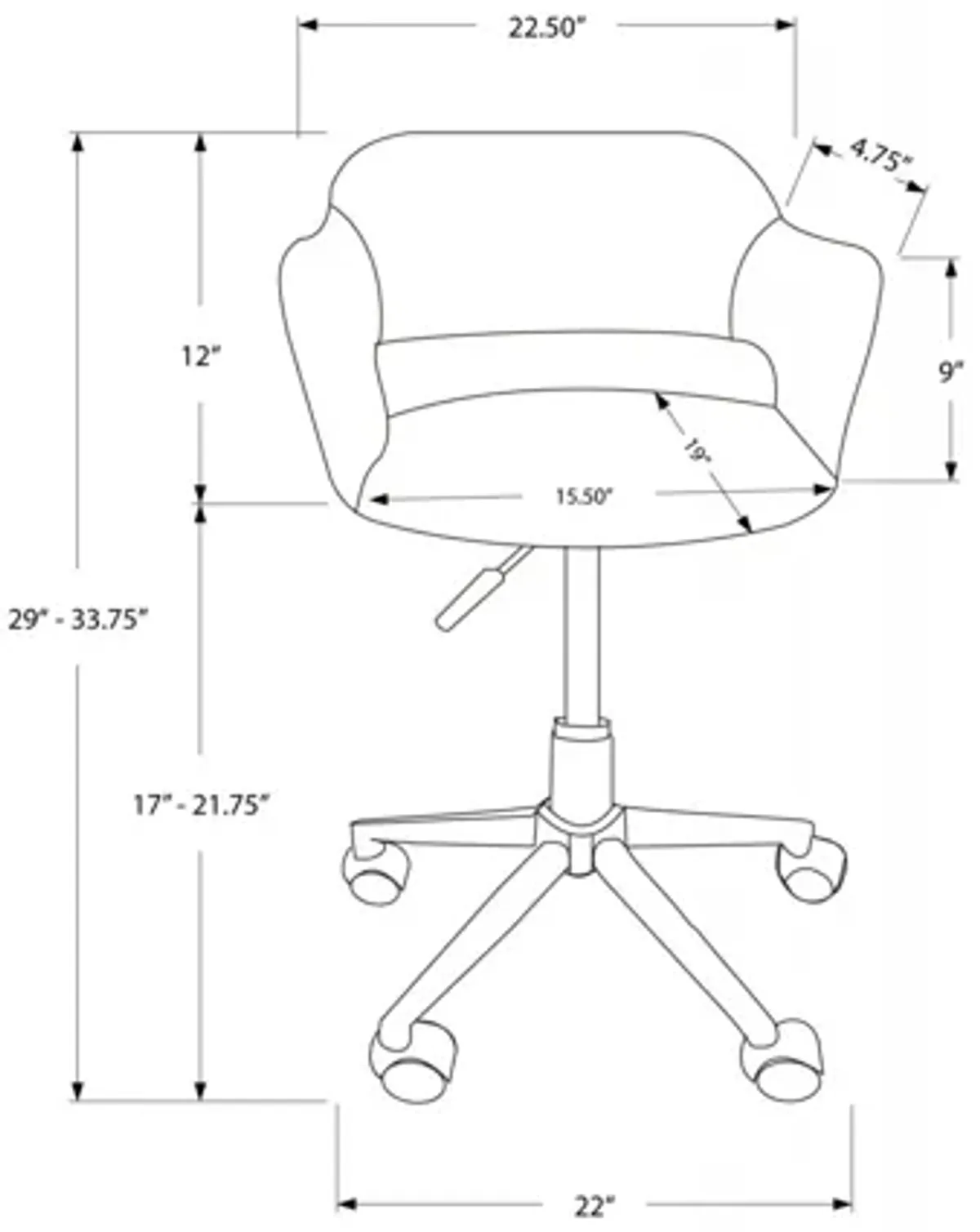 Opal Black Hydraulic Lift Office Chair