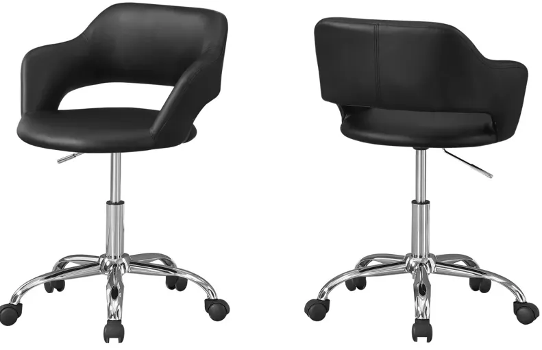 Opal Black Hydraulic Lift Office Chair