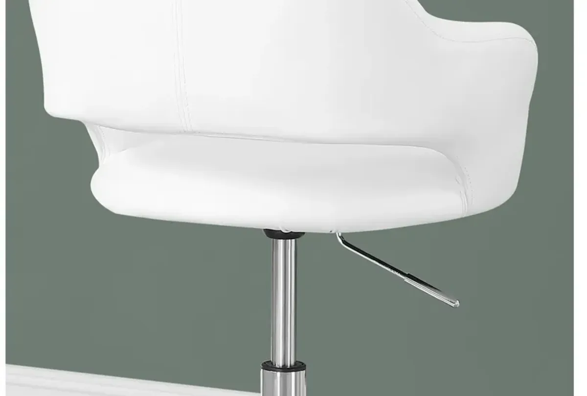 Opal White Hydraulic Lift Office Chair