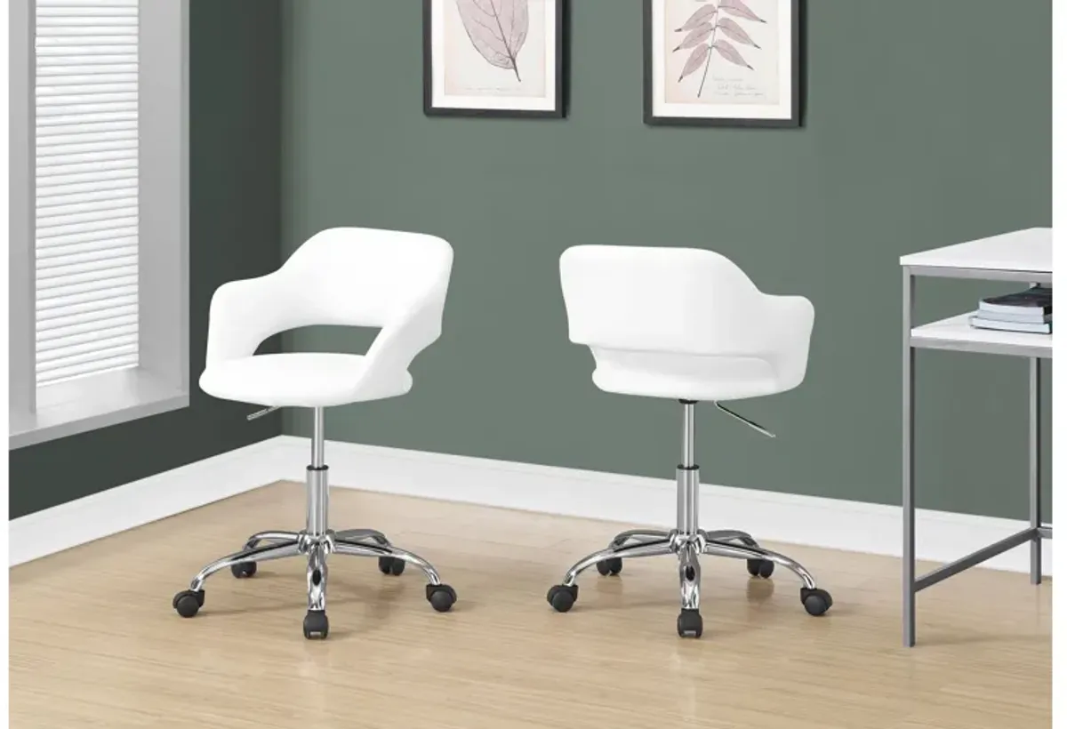 Opal White Hydraulic Lift Office Chair