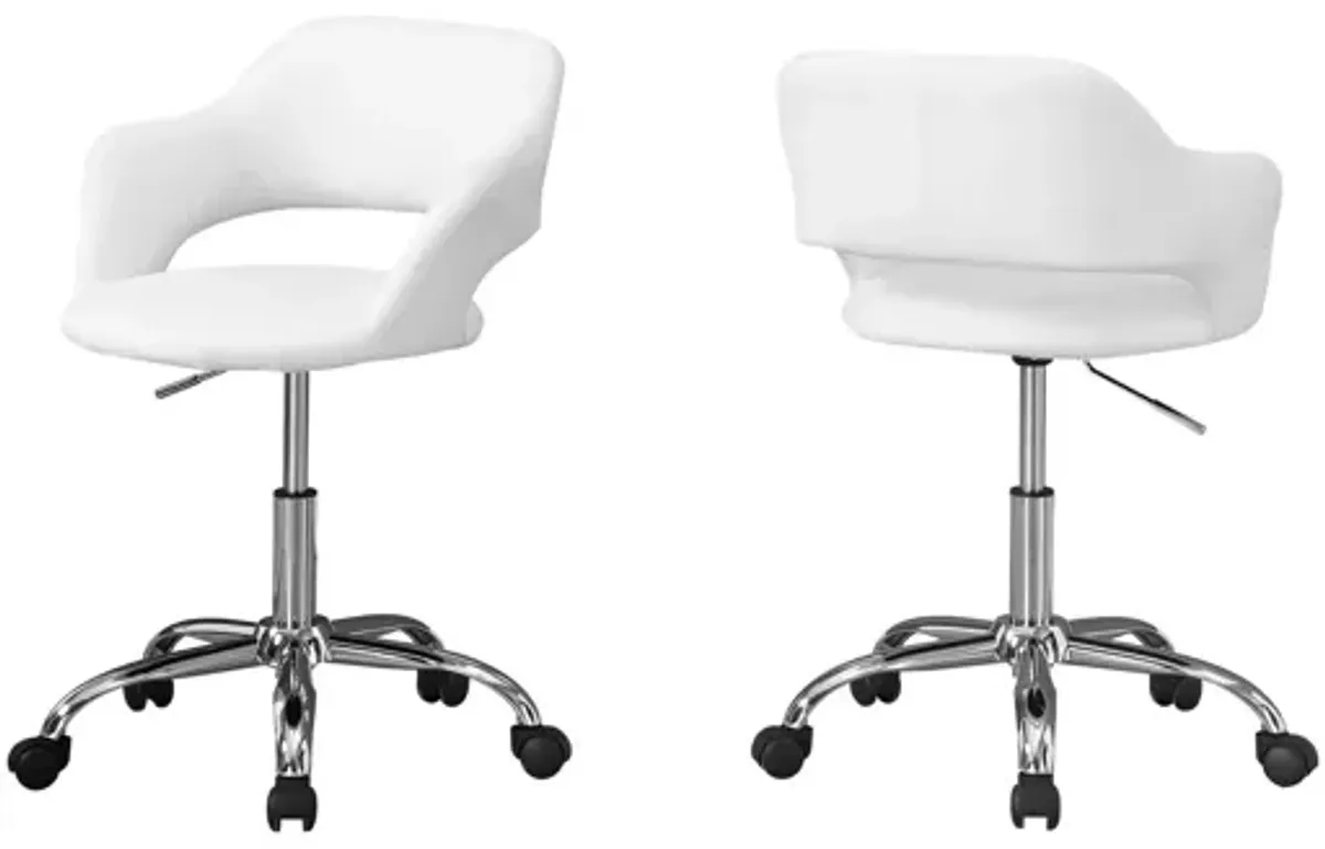 Opal White Hydraulic Lift Office Chair