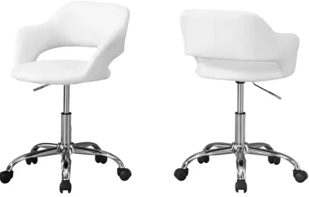 Opal White Hydraulic Lift Office Chair