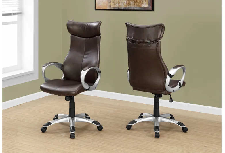 Olivet Brown Faux Leather Office Chair