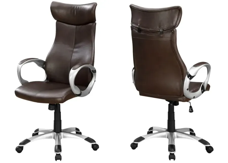 Olivet Brown Faux Leather Office Chair