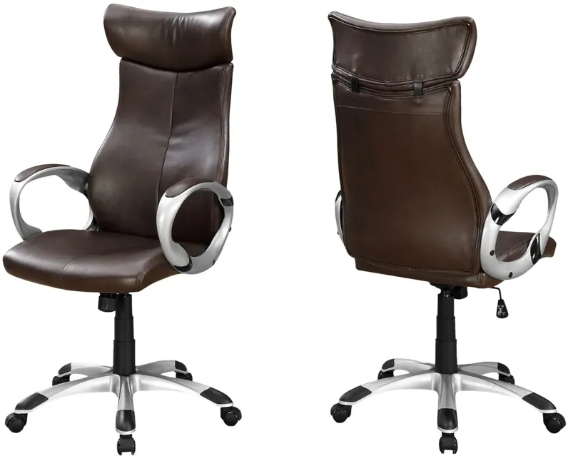 Olivet Brown Faux Leather Office Chair