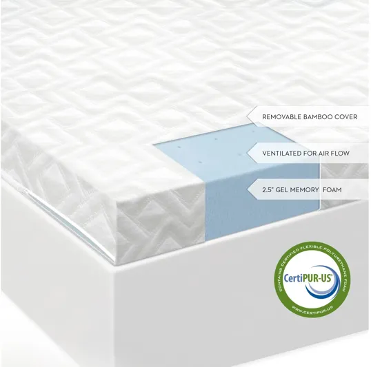 2.5 " Gel Memory Foam Mattress Topper Twin Xl