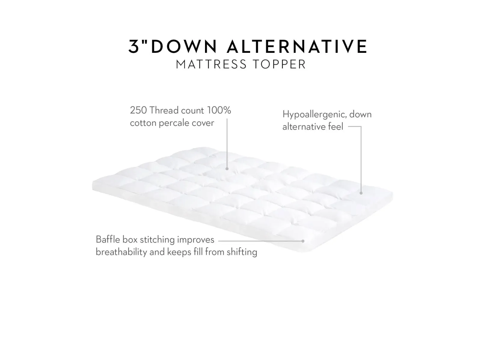 3 " Down Alternative Mattress Topper Twin