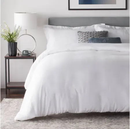 Rayon From Bamboo Duvet Set Oversized Queen White