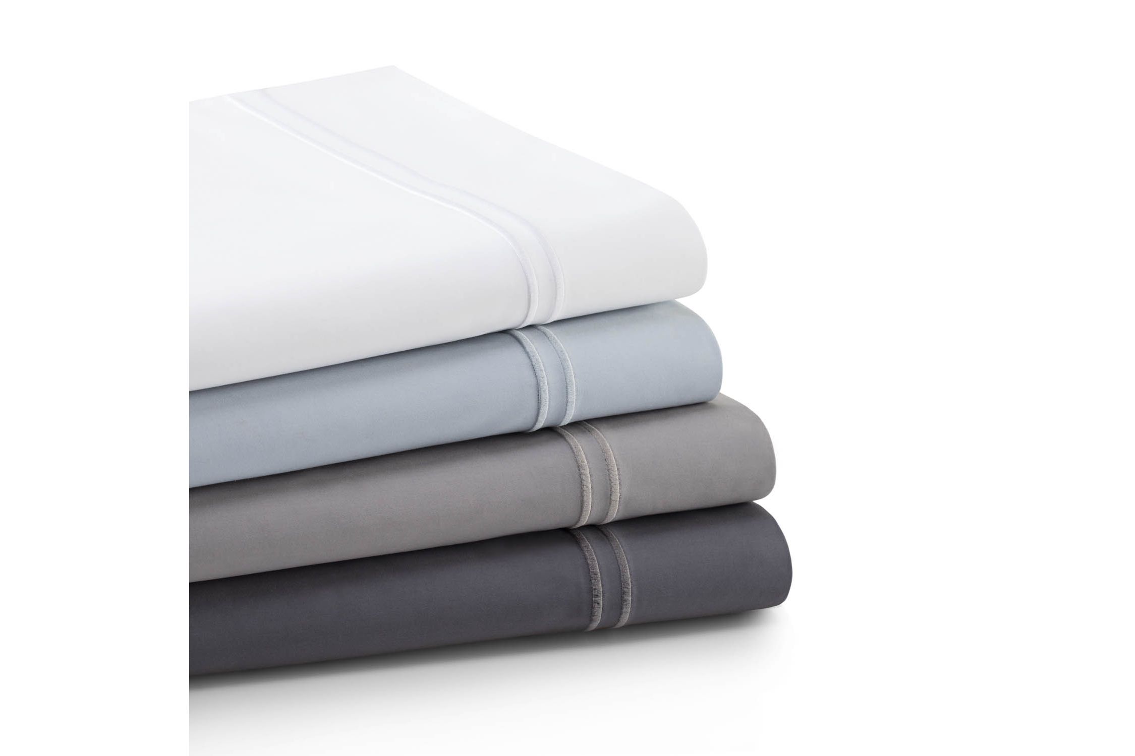 Draps Hybrides Coton Bambou 1000 Fils SPLIT KING CHARCOAL Gris Neufs