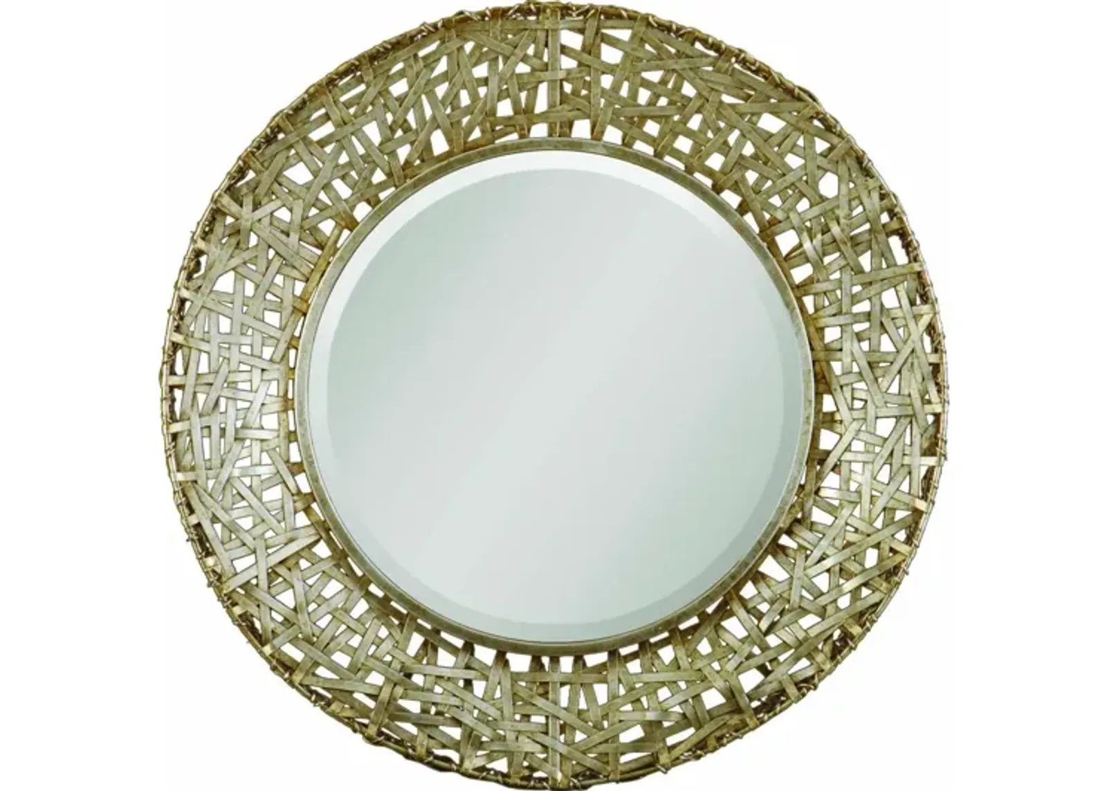 Alita Champagne Woven Metal Mirror