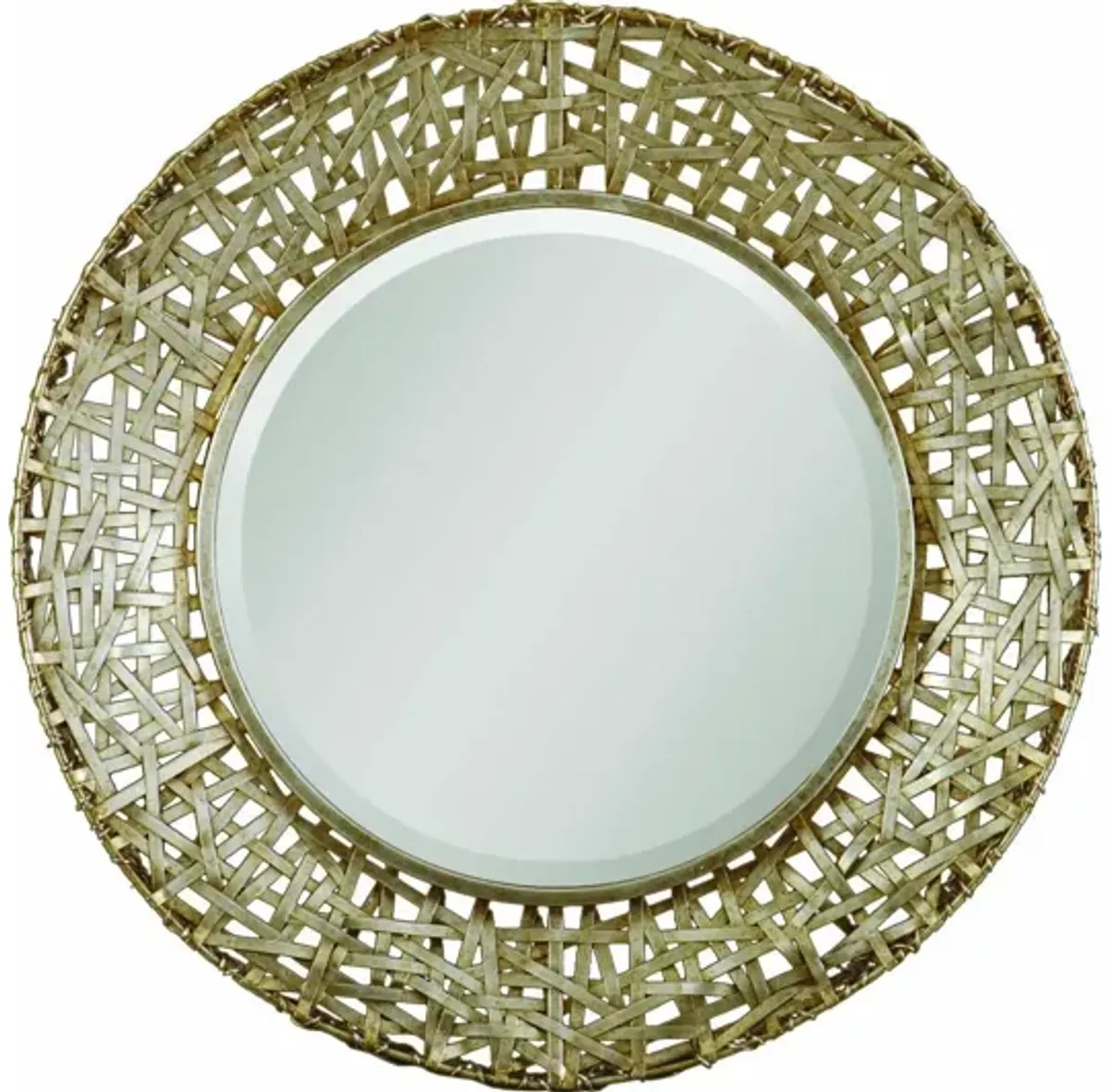 Alita Champagne Woven Metal Mirror