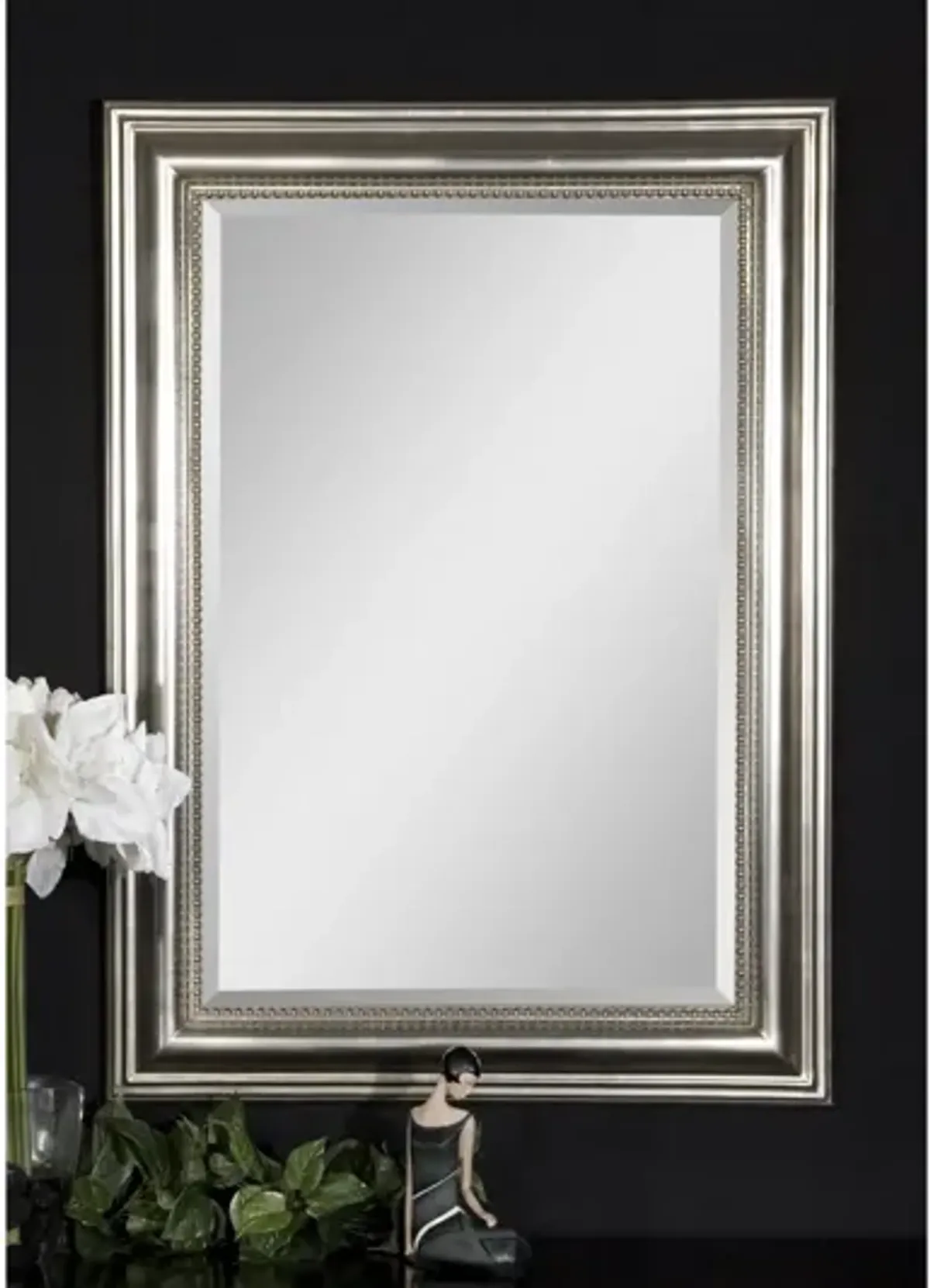 Stuart Silver Beaded Mirror