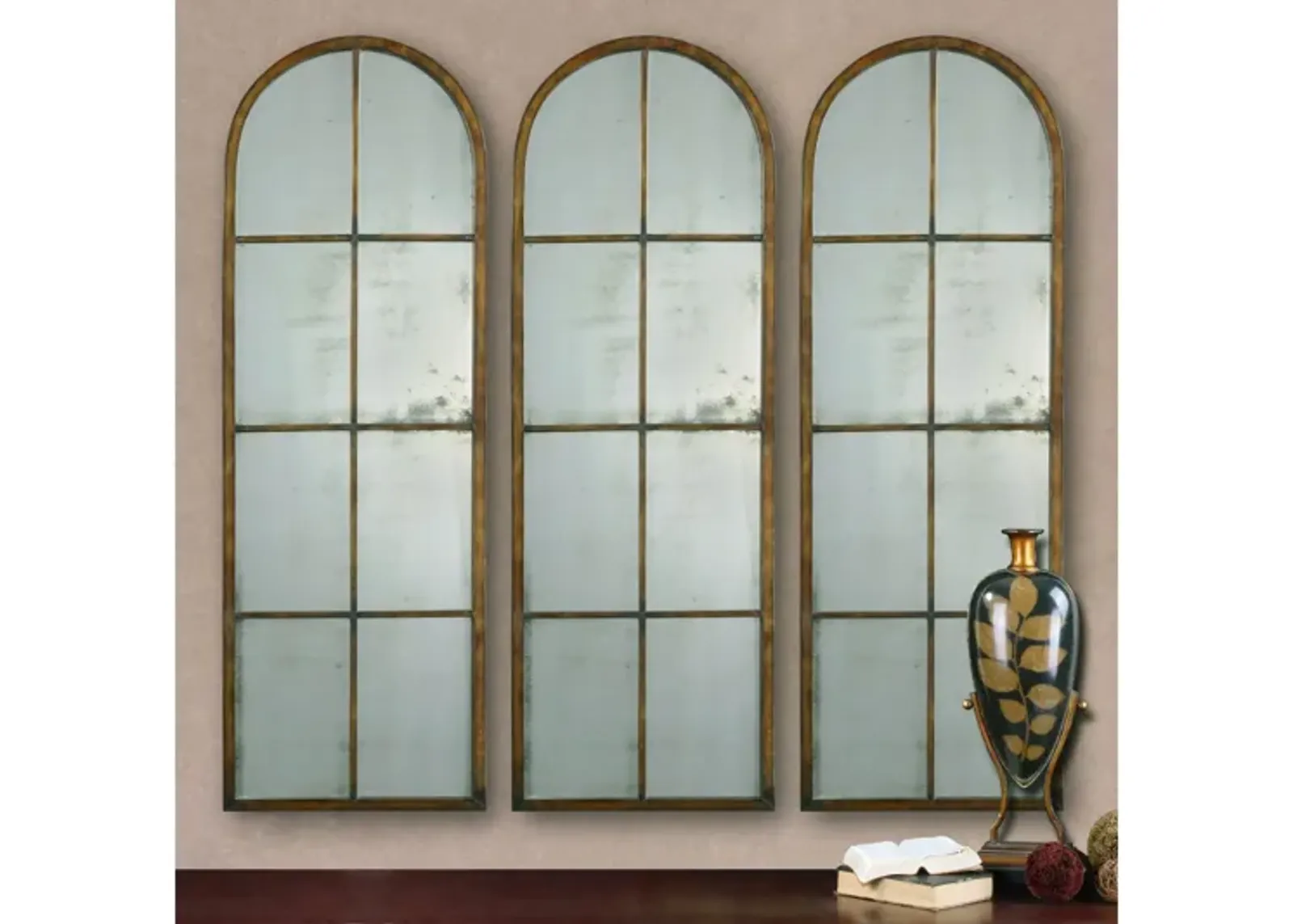 Amiel Arched Brown Mirror