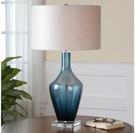 Hagano Blue Glass Table Lamp
