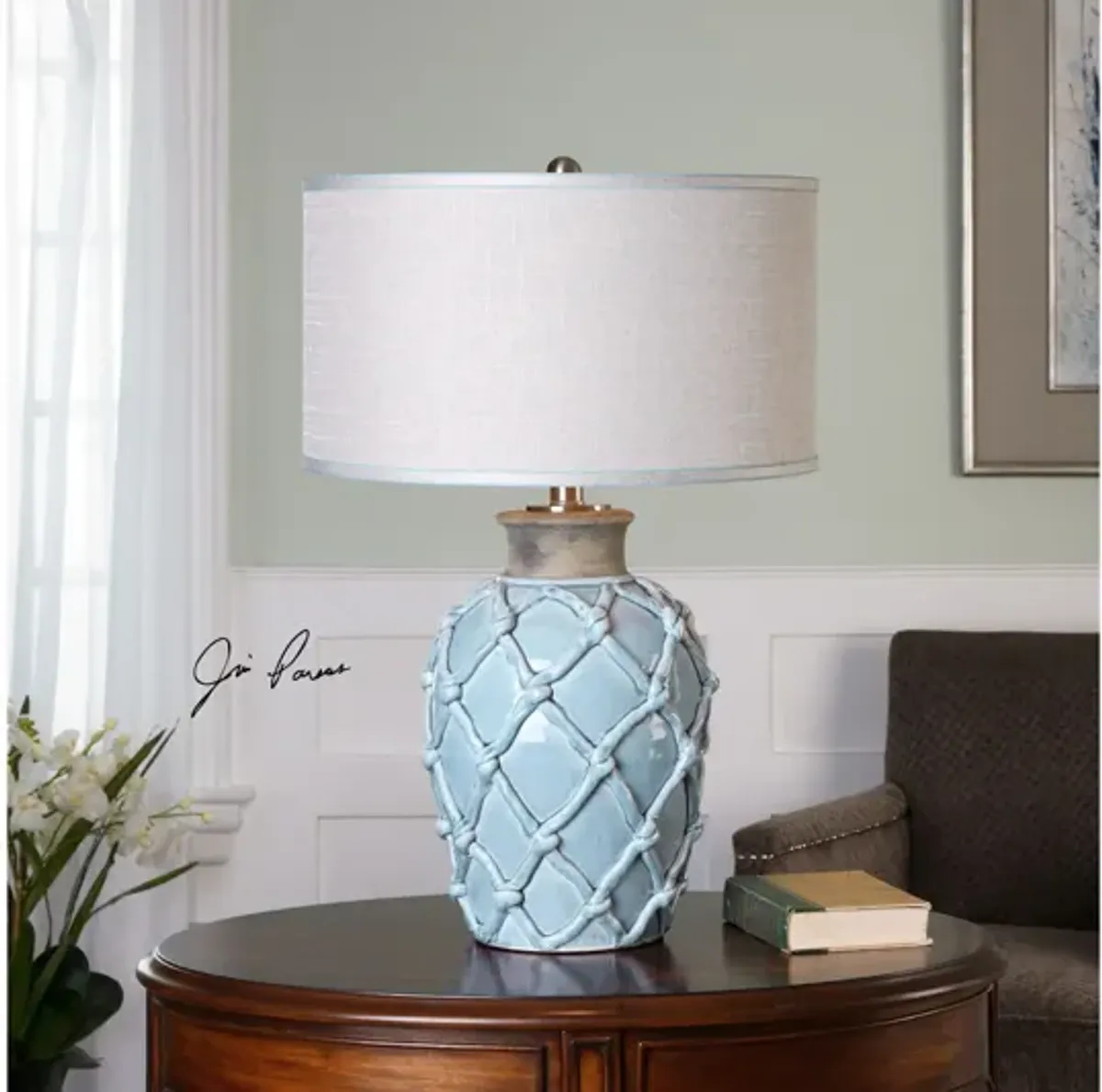 Parterre Pale Blue Table Lamp