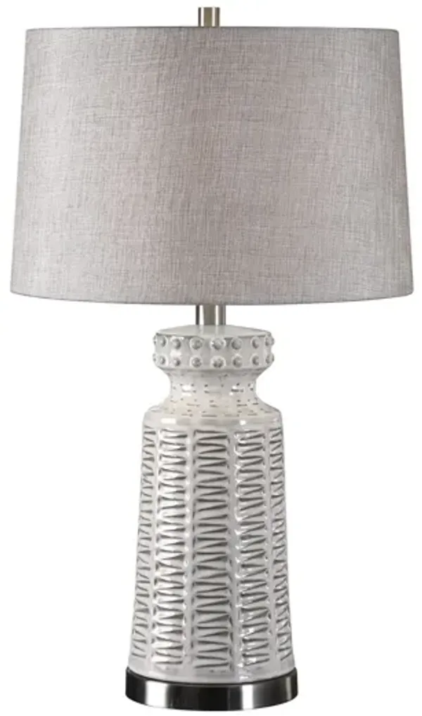 Kansa Distressed White Table Lamp