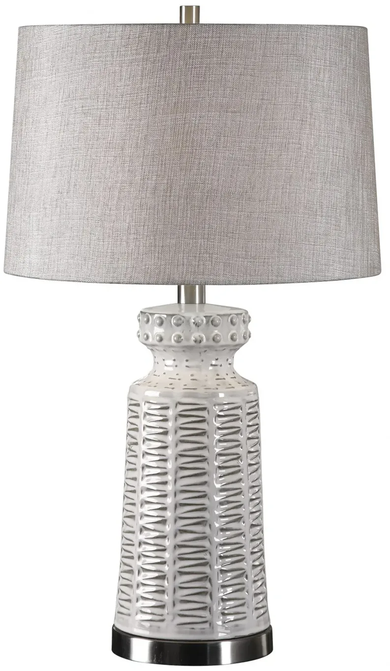 Kansa Distressed White Table Lamp