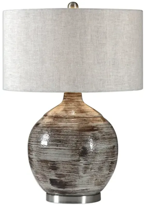 Tamula Distressed Ivory Table Lamp