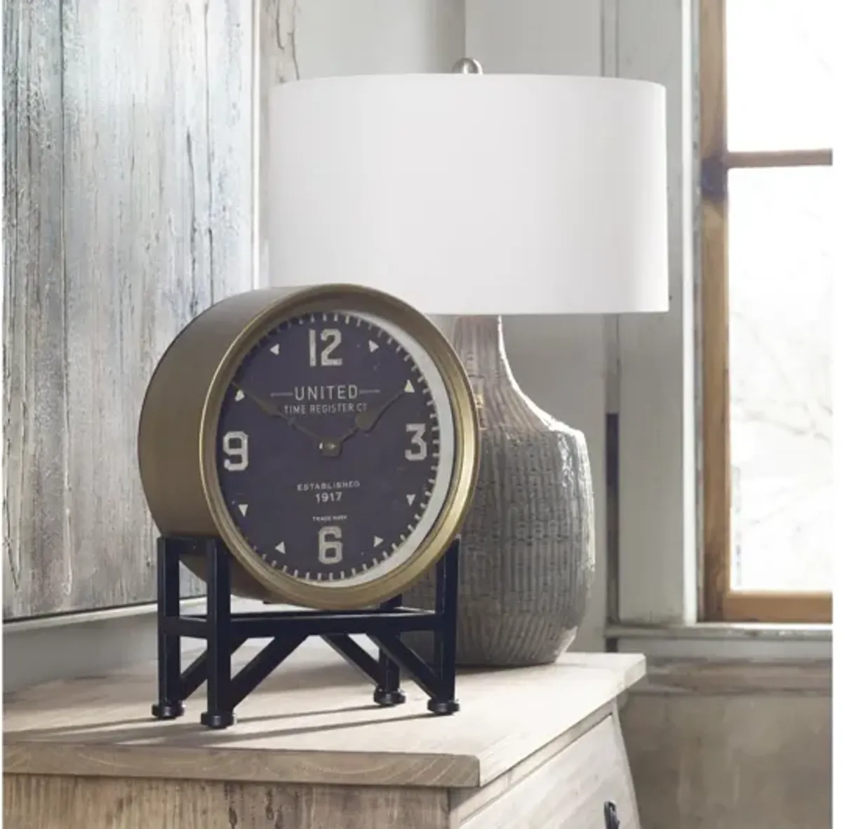 Felipe Distressed Gray Table Lamp