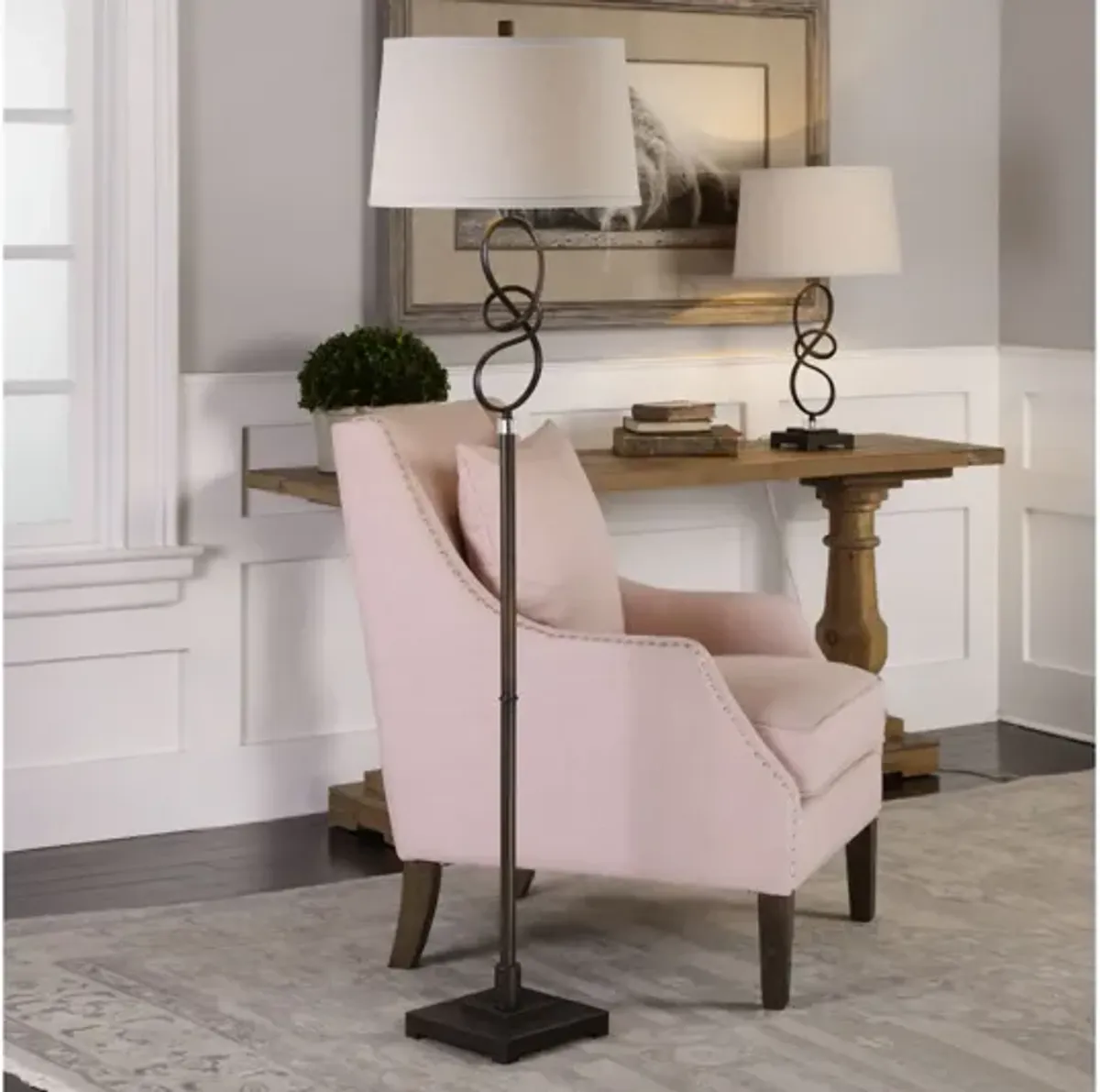 Tenley Twisted Bronze Floor Lamp