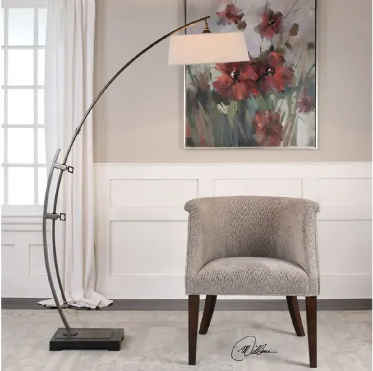 Calogero Bronze Arc Floor Lamp