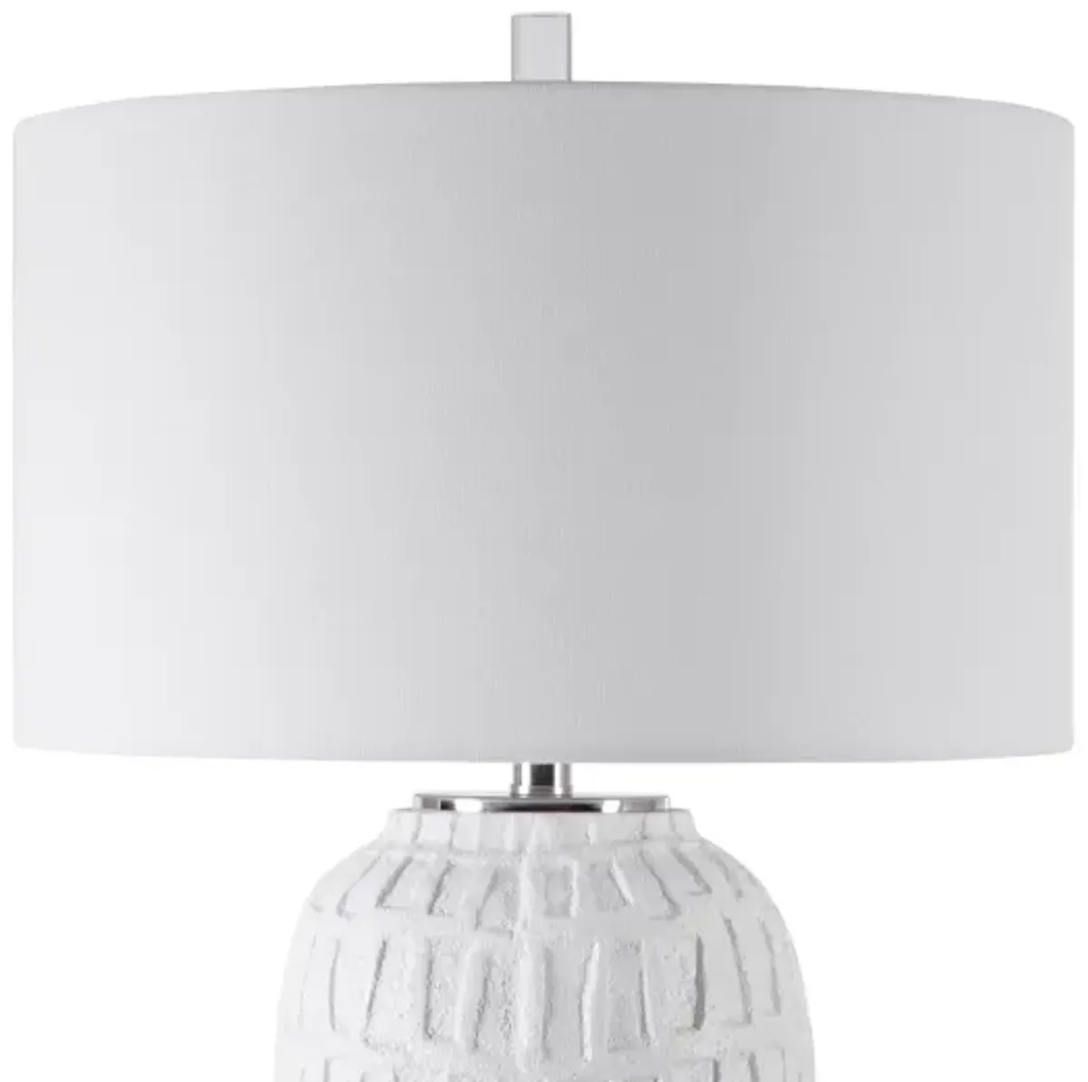 Caelina Textured White Table Lamp