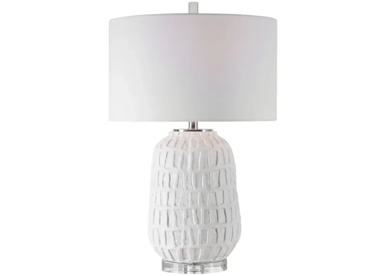 Caelina Textured White Table Lamp