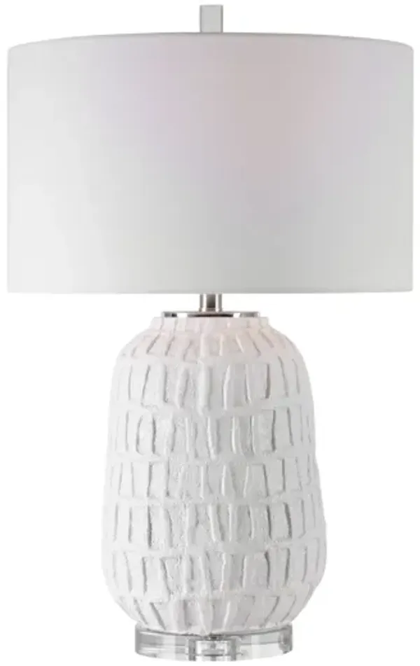 Caelina Textured White Table Lamp
