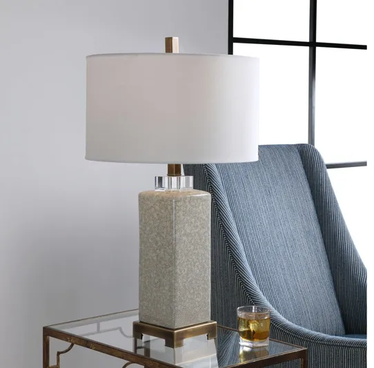 Irie Crackled Taupe Table Lamp