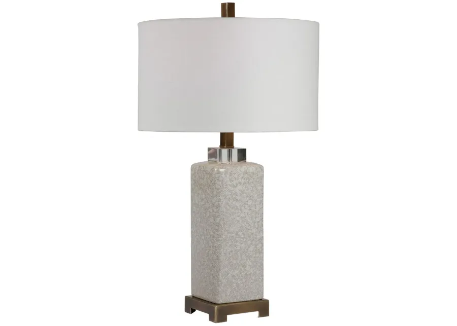 Irie Crackled Taupe Table Lamp