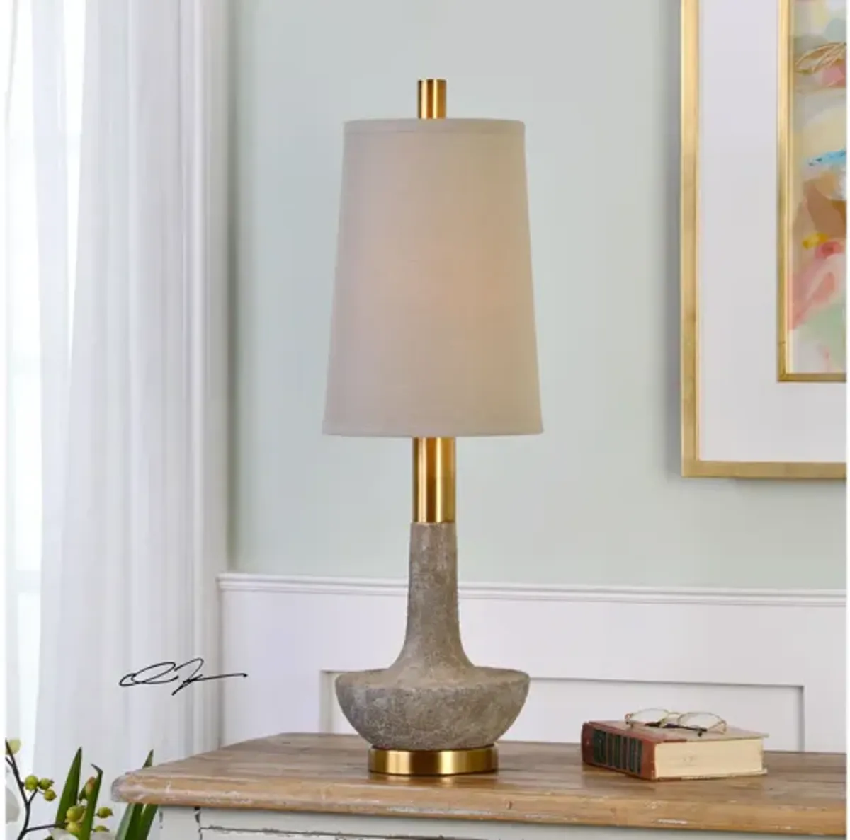 Volongo Stone Ivory Buffet Lamp