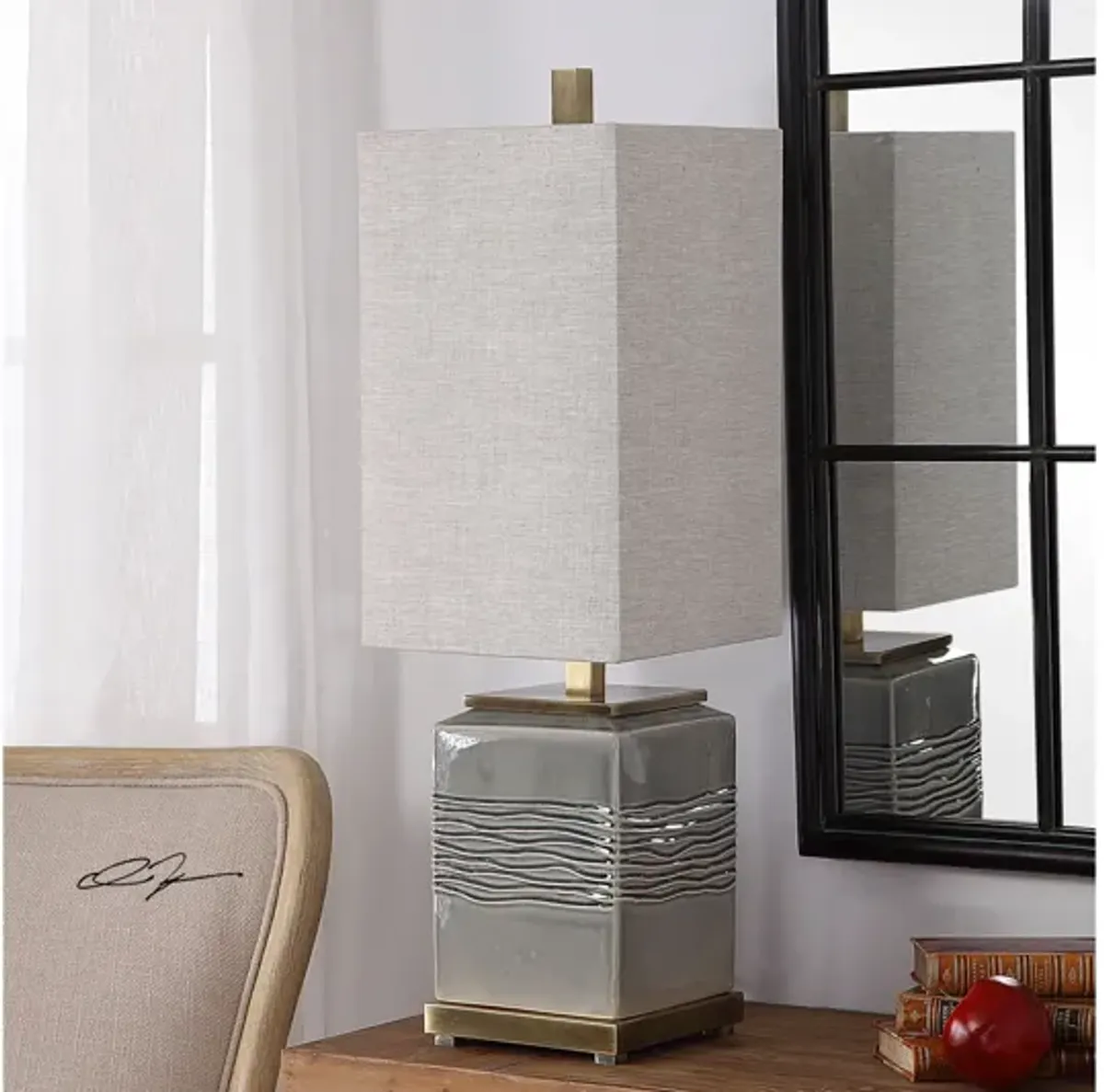 Covey Gray Glaze Buffet Lamp