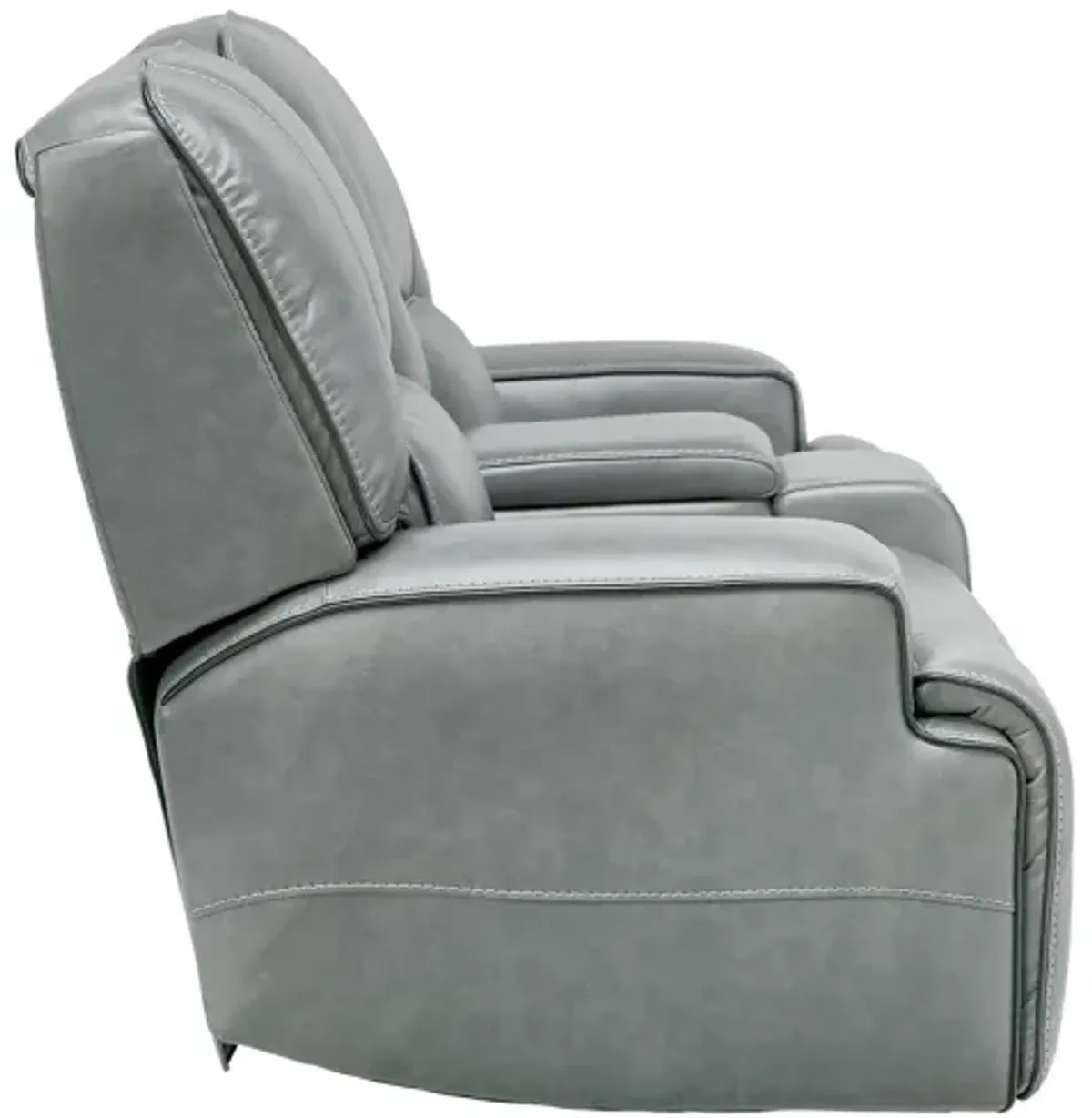 Lotus Leather Dual Power Reclining Console Loveseat