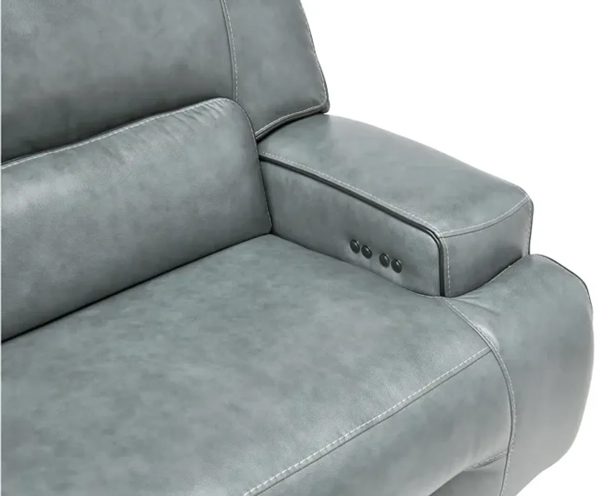 Lotus Leather Dual Power Reclining Sofa