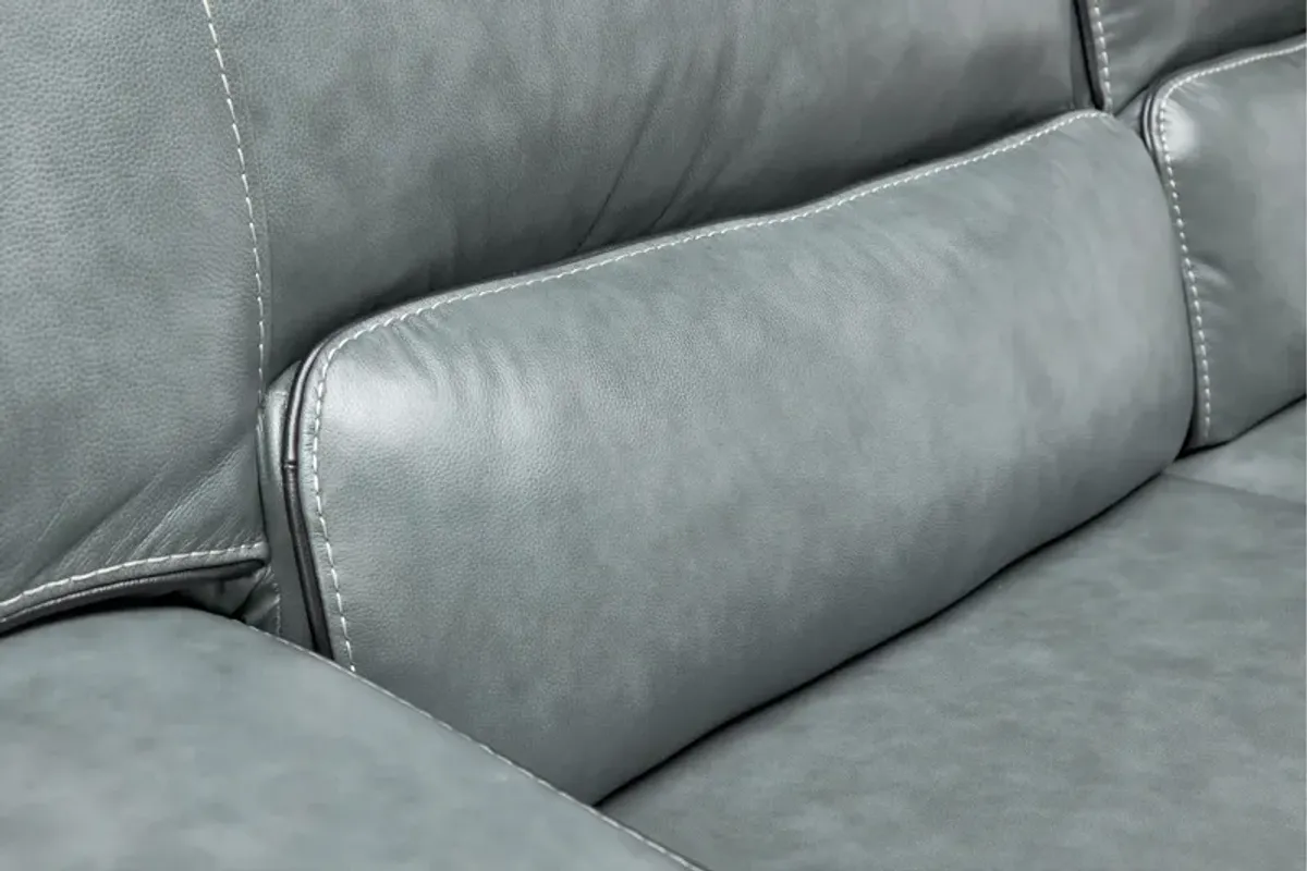 Lotus Leather Dual Power Reclining Sofa